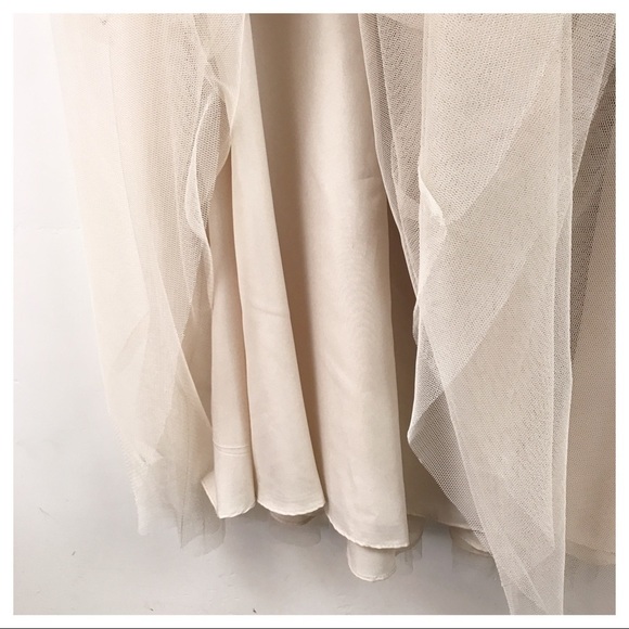 NWT White Vera Wang Pleated Bobbin Net Bridesmaid Dress in Champagne Size 16 - Picture 15 of 15